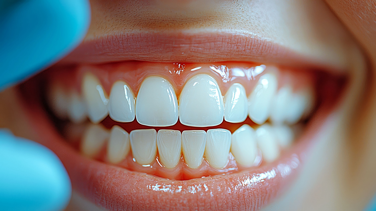 Close-up of a Person's Bright, Healthy Smile: Perfect Teeth and Gums